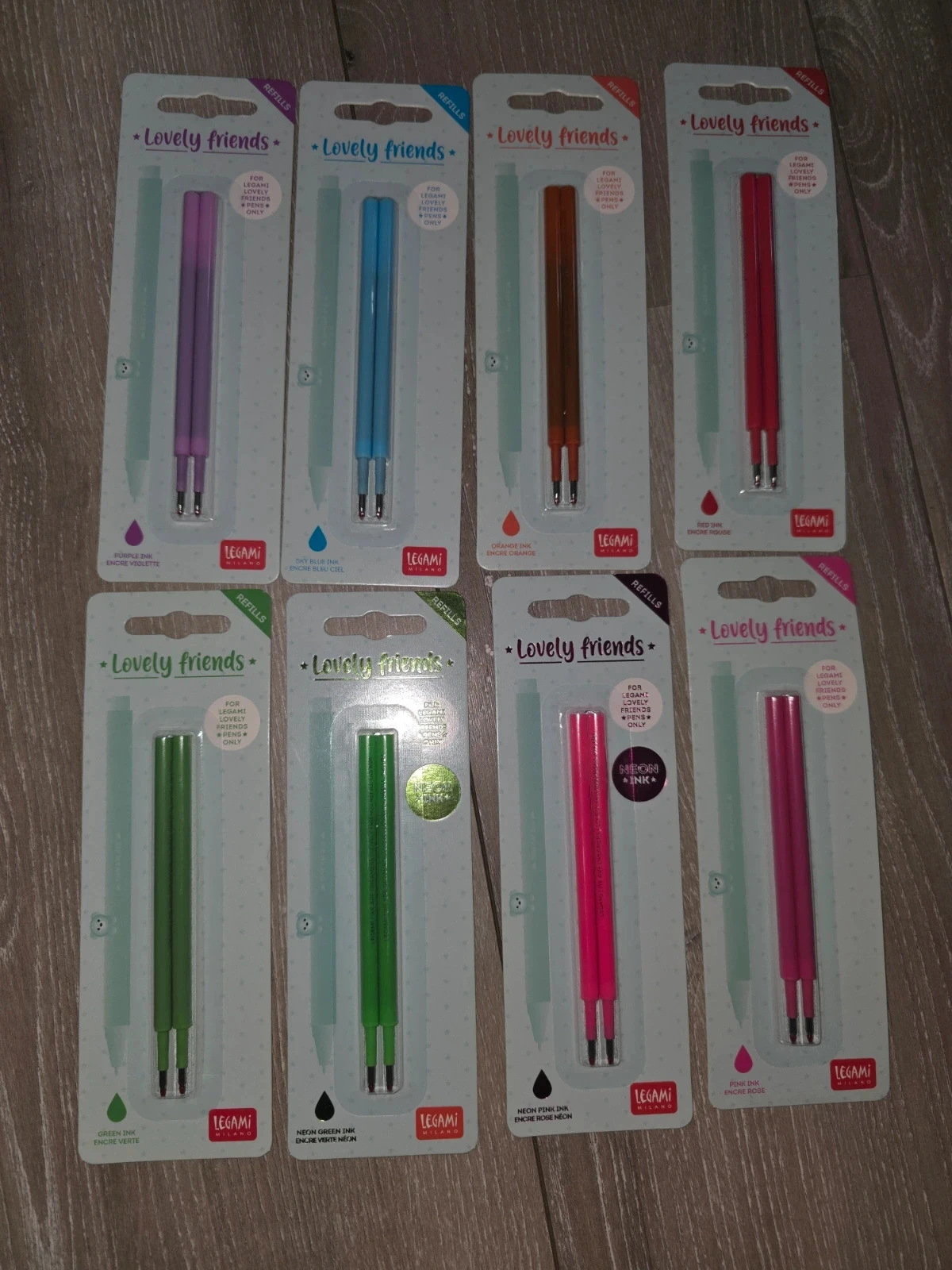 Lot de 8 x 2 recharges pour Lovely friends pour Legami